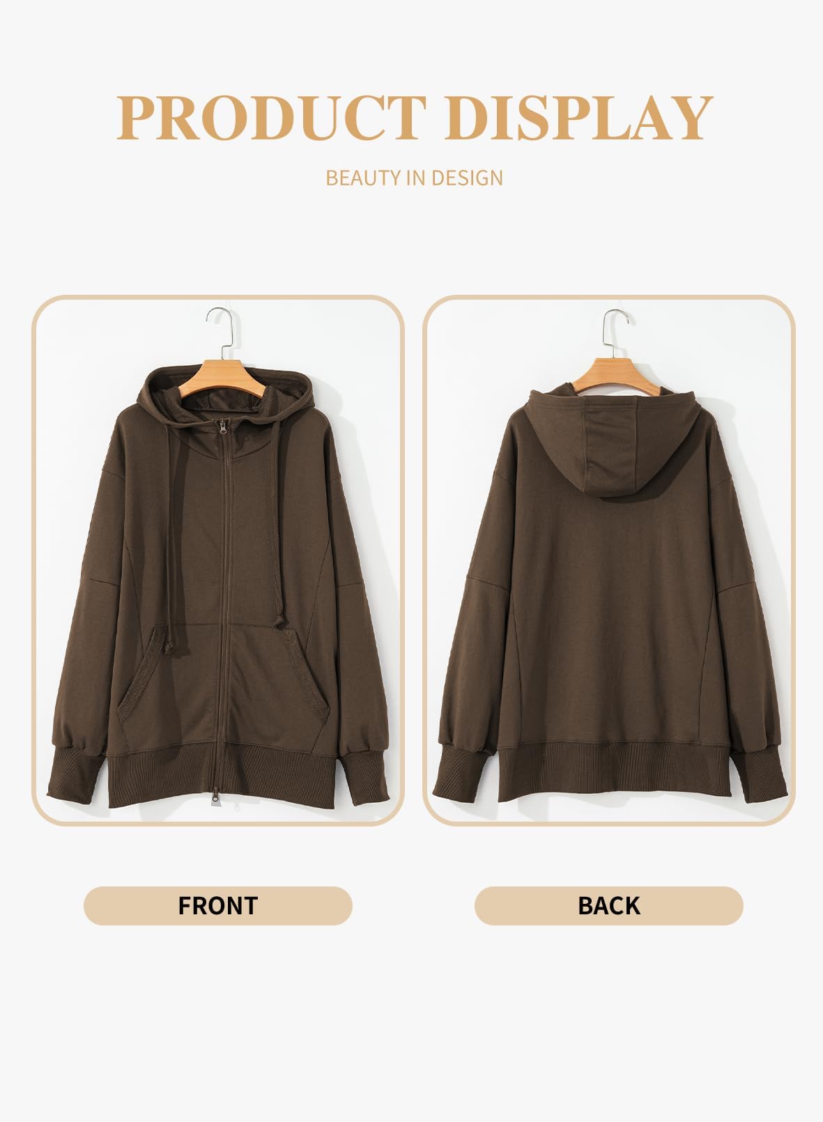 Eytino Women Plus Size Sweatshirts Long Sleeve Zip Up Oversized Casual Hoodies Jackets 2025 Fashion Fall Outfits(1X-5X)