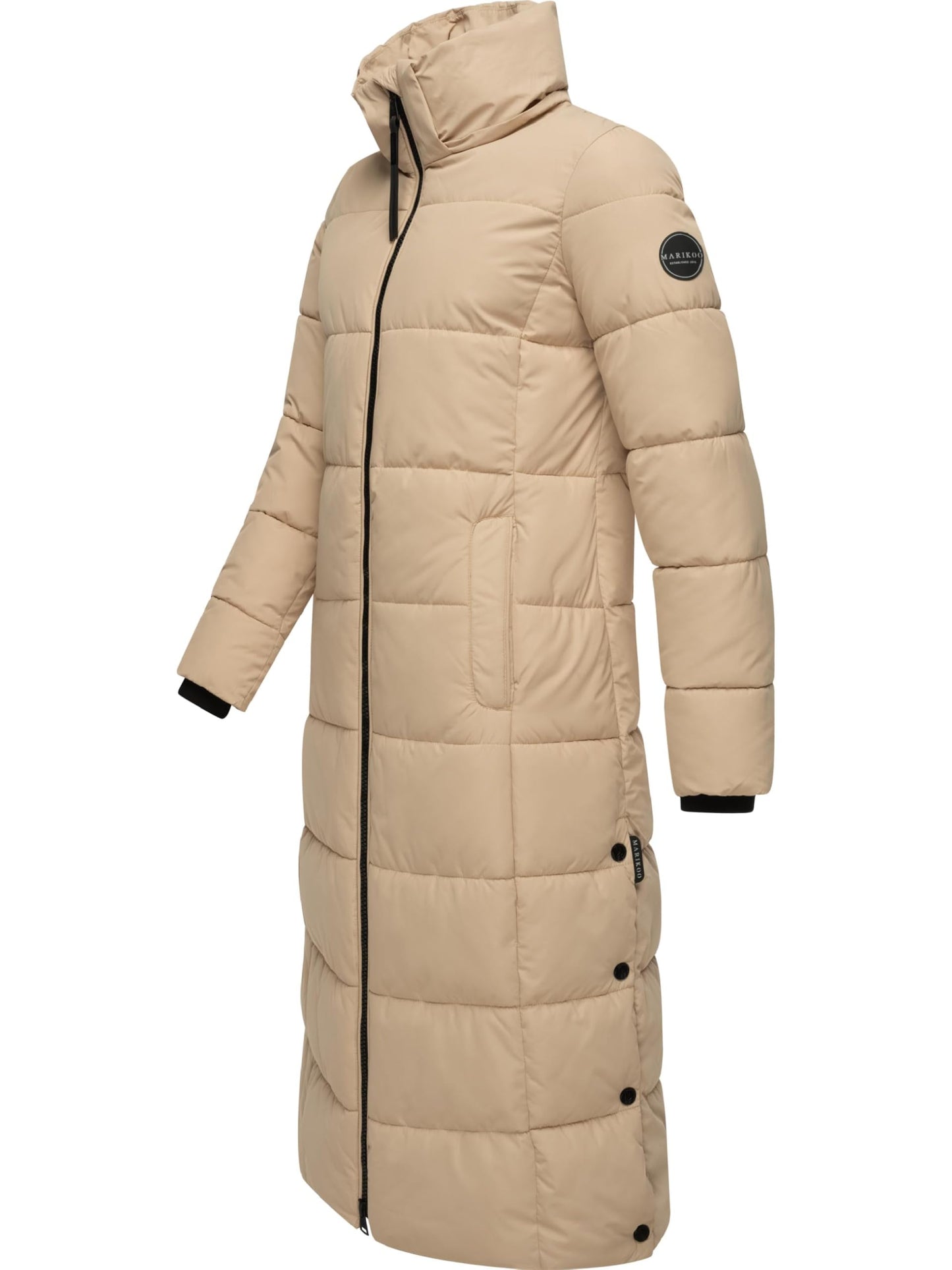 Long Fall & Winter Coat for Women | Detachable Hood | Quilted Women’s Calf-Length Jacket | Nadeshikoo XVI XS-5XL