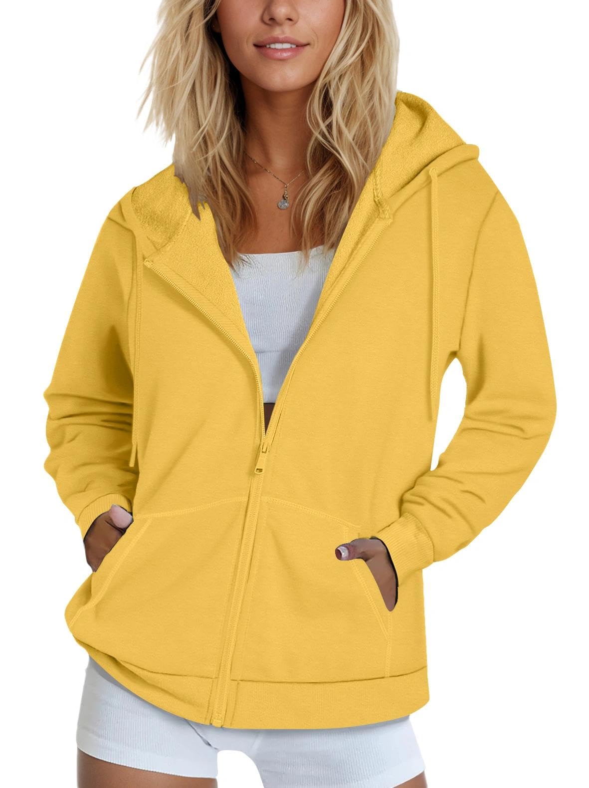 SMENG Womens Zip Up Hoodies Long Sleeve Fit Hooded Sweatshirts 2025 Casual Lightweight Jacket