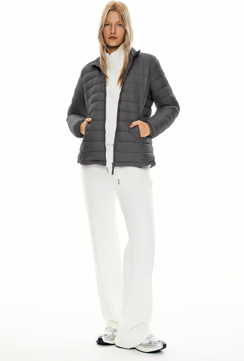 Orolay Women's Lightweight Packable Down Jacket Quilted Puffer Coat with Stand Collar