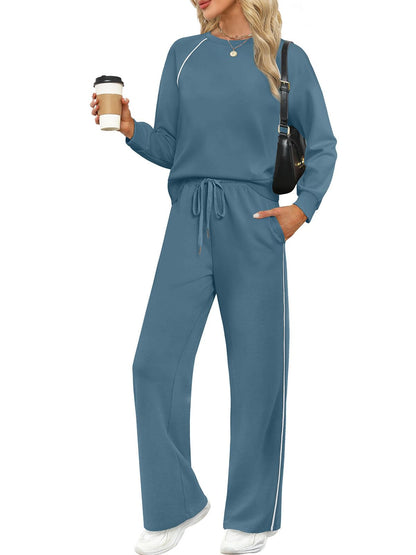 SAMPEEL Women 2 Piece Lounge Sets Sweatsuit Fall Outfits Matching Wide Leg pants Set Tracksuit Trendy Clothes