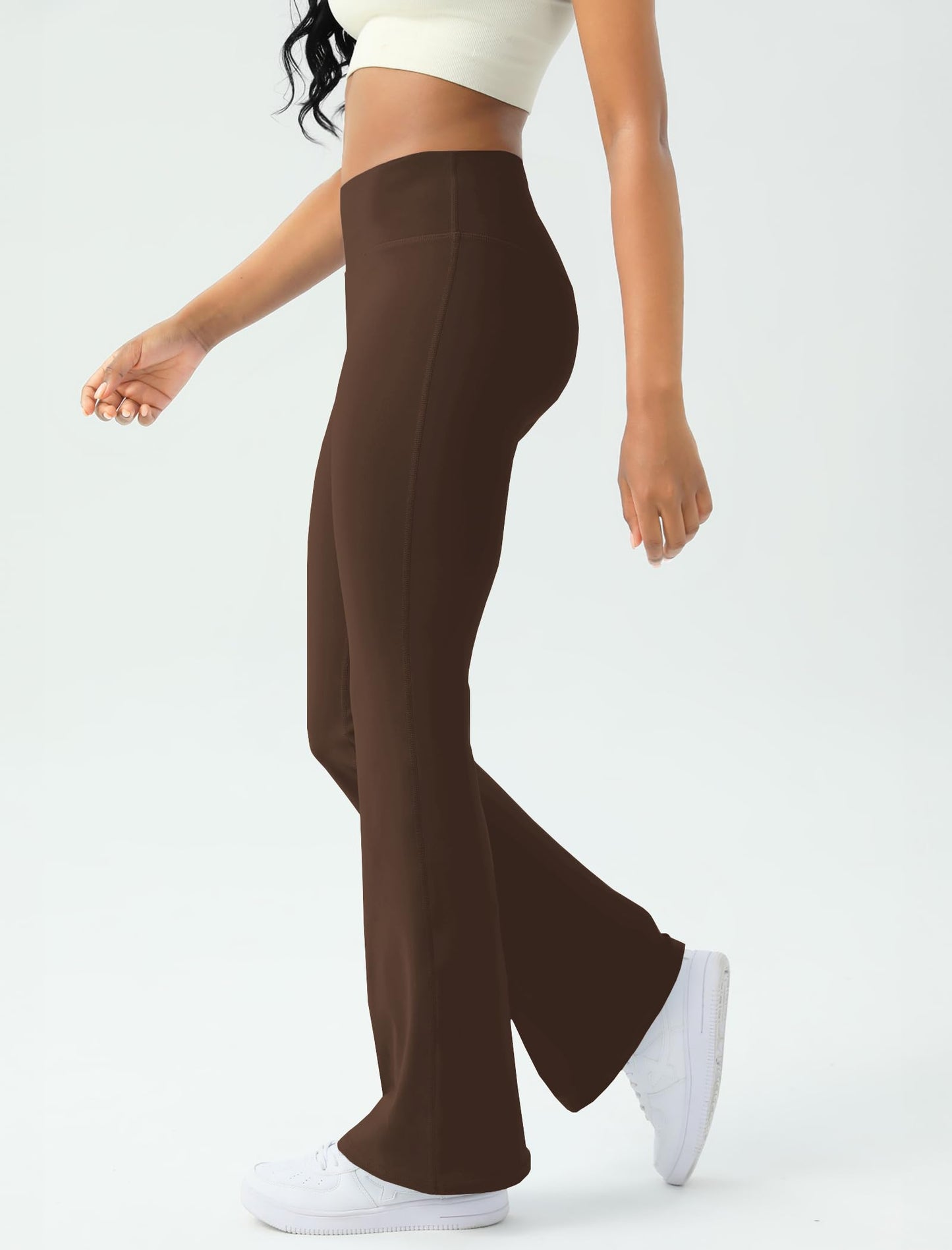 Women's Yoga Pants Bootcut Flare Leggings Flared Bell Bottom Leggings High-Waisted Workout Pants Tummy Control