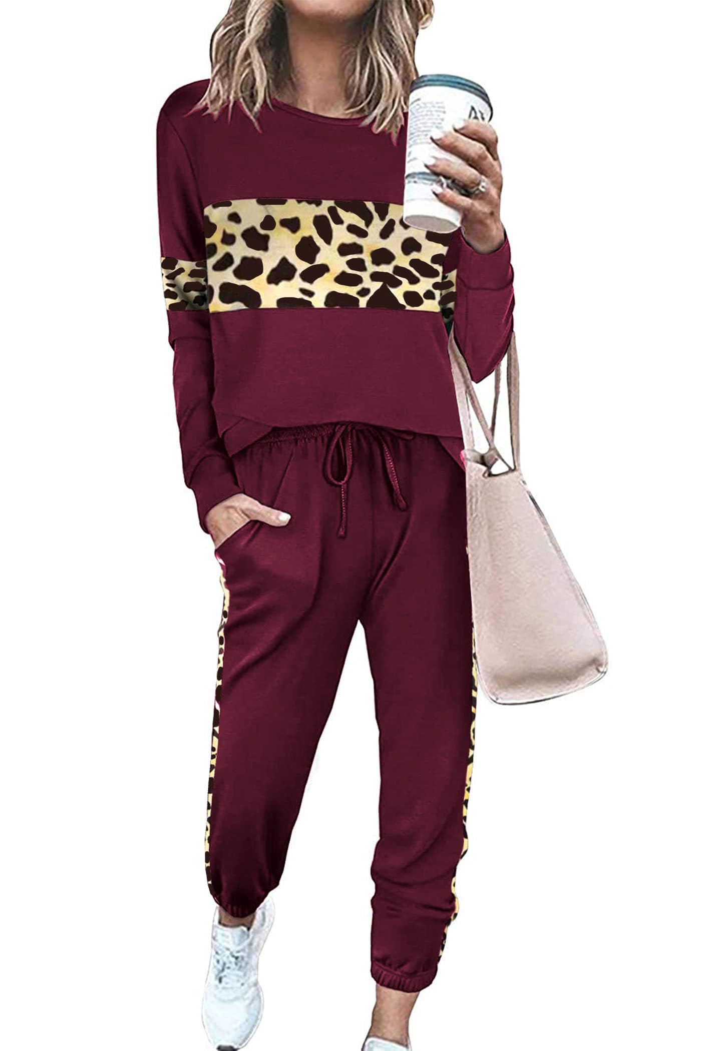 PRETTYGARDEN Womens 2 Piece Sets 2025 Long Sleeve Tops High Waisted Sweatpants Lounge Set Fall Fashion Travel Outfits