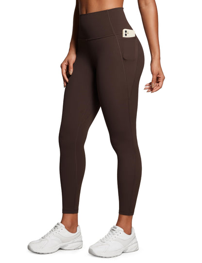 CRZ YOGA Womens Butterluxe Workout Leggings 25 Inches - High Waisted Gym Yoga Pants with Pockets Buttery Soft