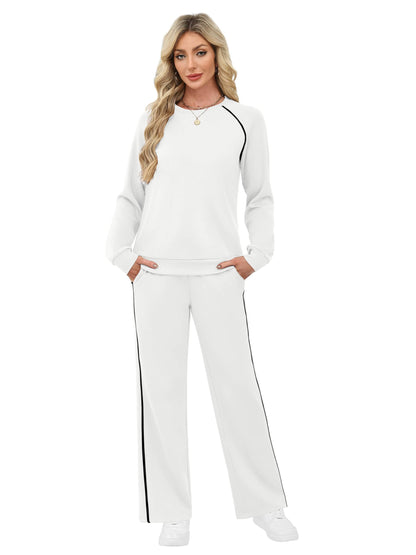 SAMPEEL Women 2 Piece Lounge Sets Sweatsuit Fall Outfits Matching Wide Leg pants Set Tracksuit Trendy Clothes