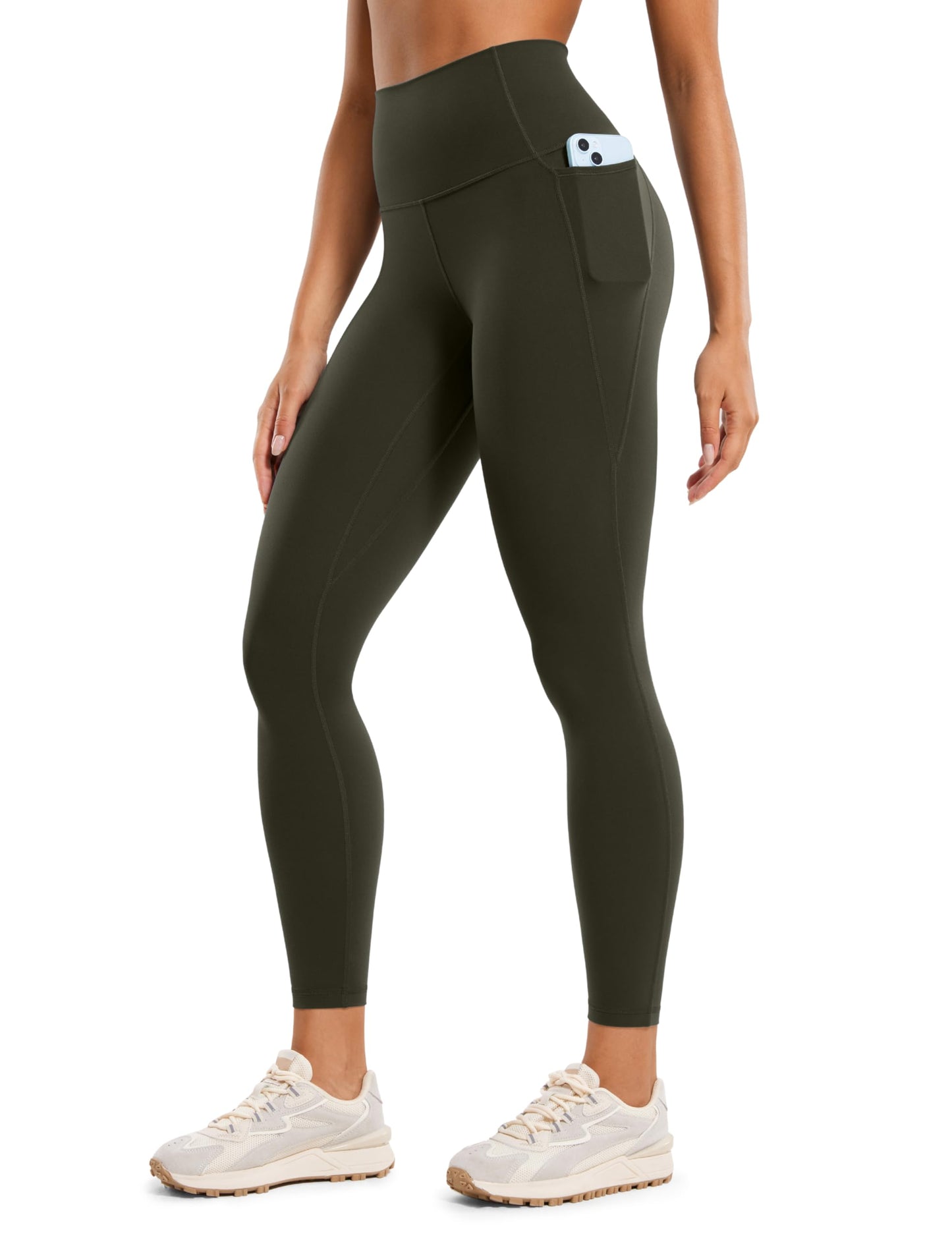 CRZ YOGA Womens Butterluxe Workout Leggings 25 Inches - High Waisted Gym Yoga Pants with Pockets Buttery Soft