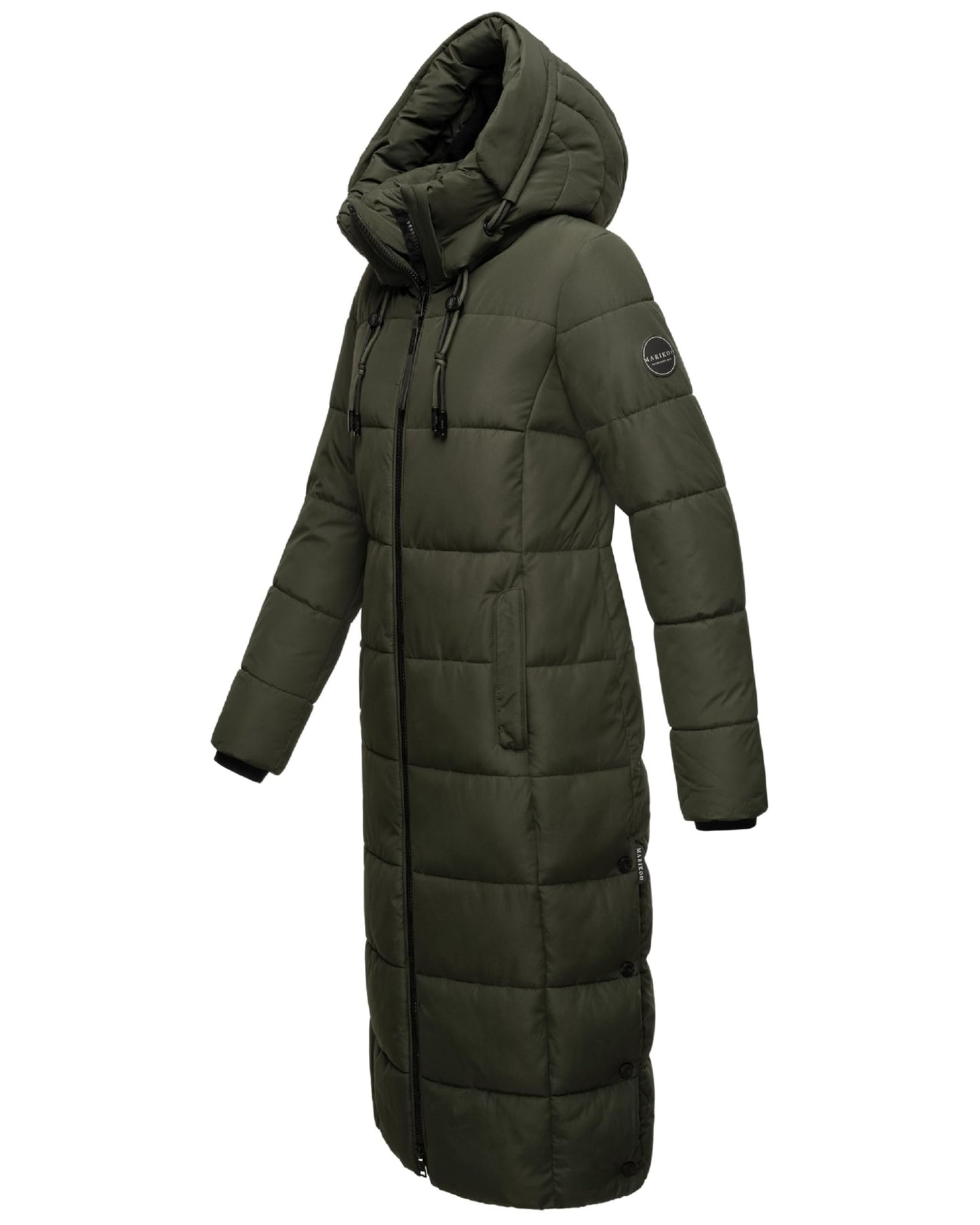 Long Fall & Winter Coat for Women | Detachable Hood | Quilted Women’s Calf-Length Jacket | Nadeshikoo XVI XS-5XL