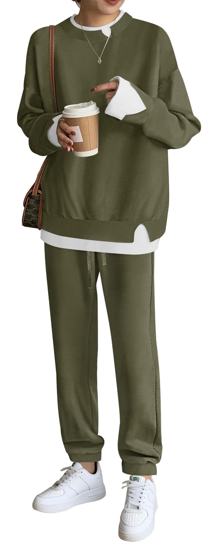 ETCYY NEW Lounge Sets for Women Two Piece Outfits Sweatsuits Sets Long Pant Loungewear Workout Athletic Tracksuits