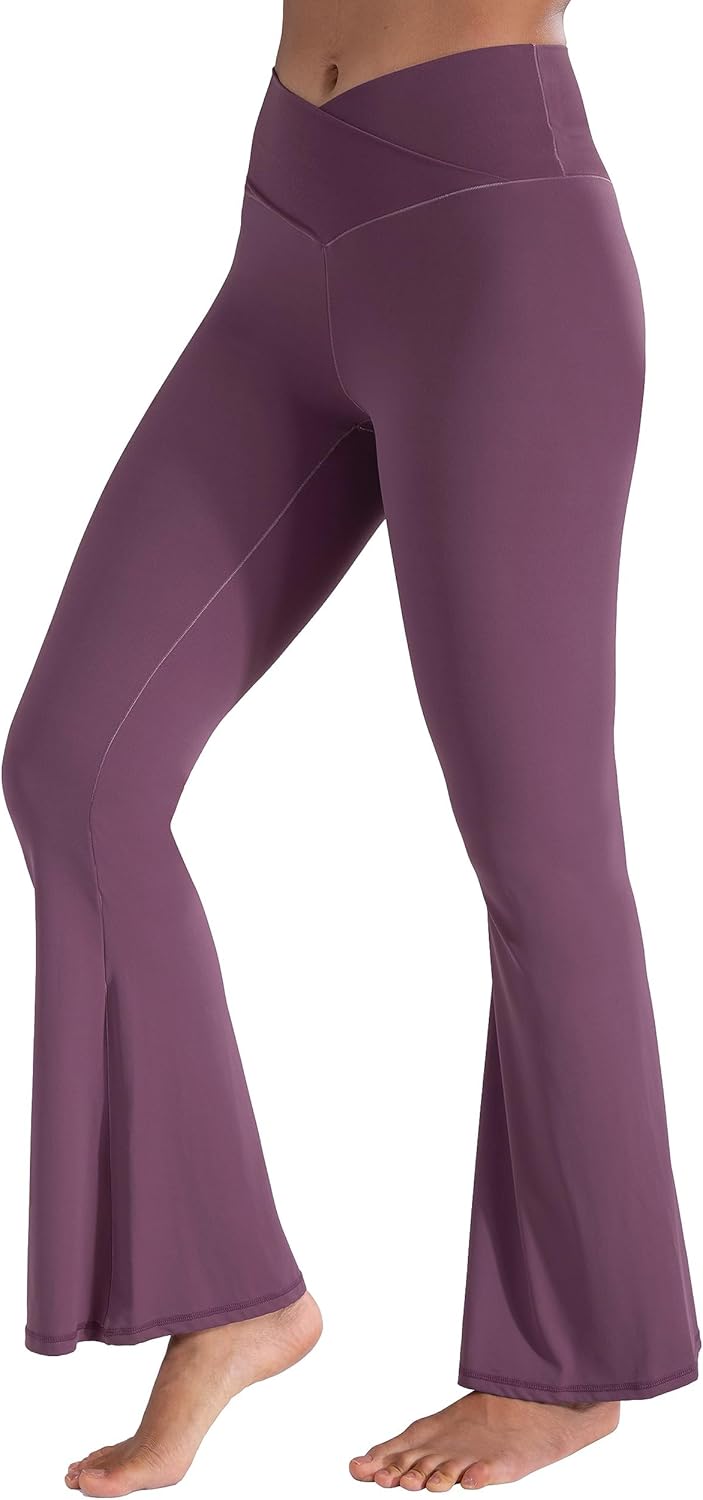 Sunzel Flare Leggings, Crossover Yoga Pants with Tummy Control, High-Waisted and Wide Leg