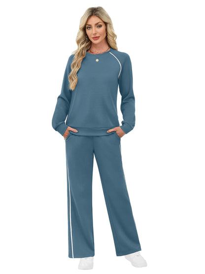 SAMPEEL Women 2 Piece Lounge Sets Sweatsuit Fall Outfits Matching Wide Leg pants Set Tracksuit Trendy Clothes