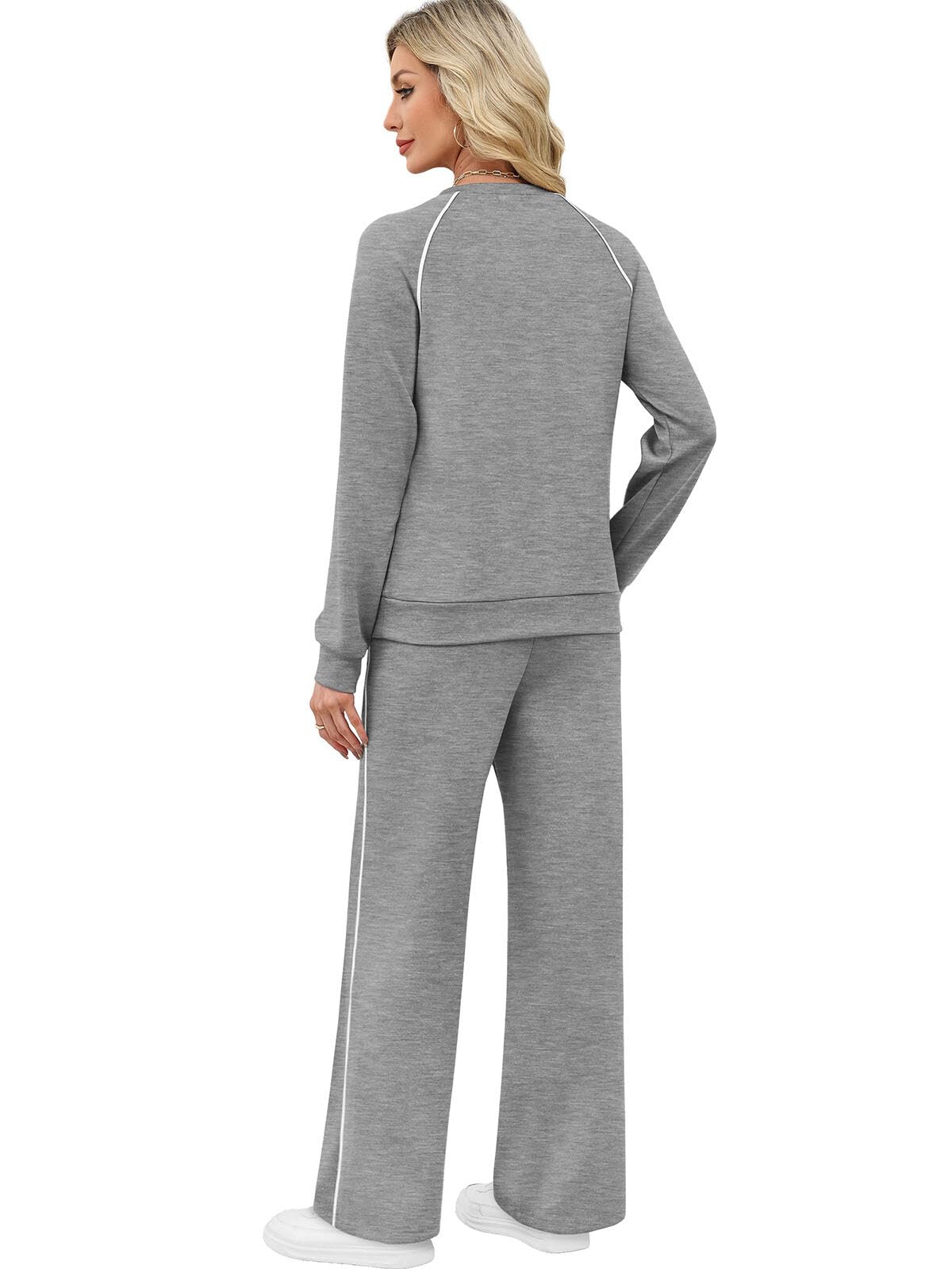 SAMPEEL Women 2 Piece Lounge Sets Sweatsuit Fall Outfits Matching Wide Leg pants Set Tracksuit Trendy Clothes
