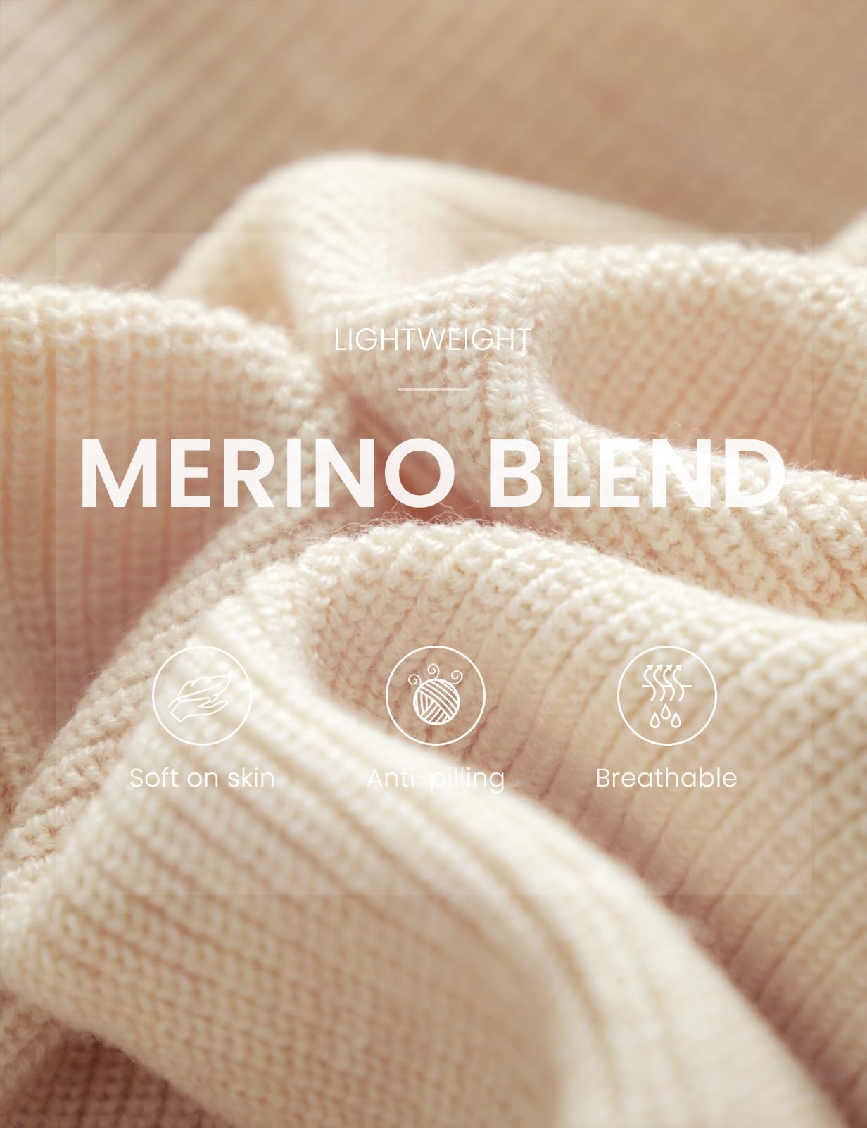 Women's Merino Wool Blend Hoodies 2025 Fall Winter Crewneck Sweatshirt Long Sleeve Knitted Sweater with Drawstring