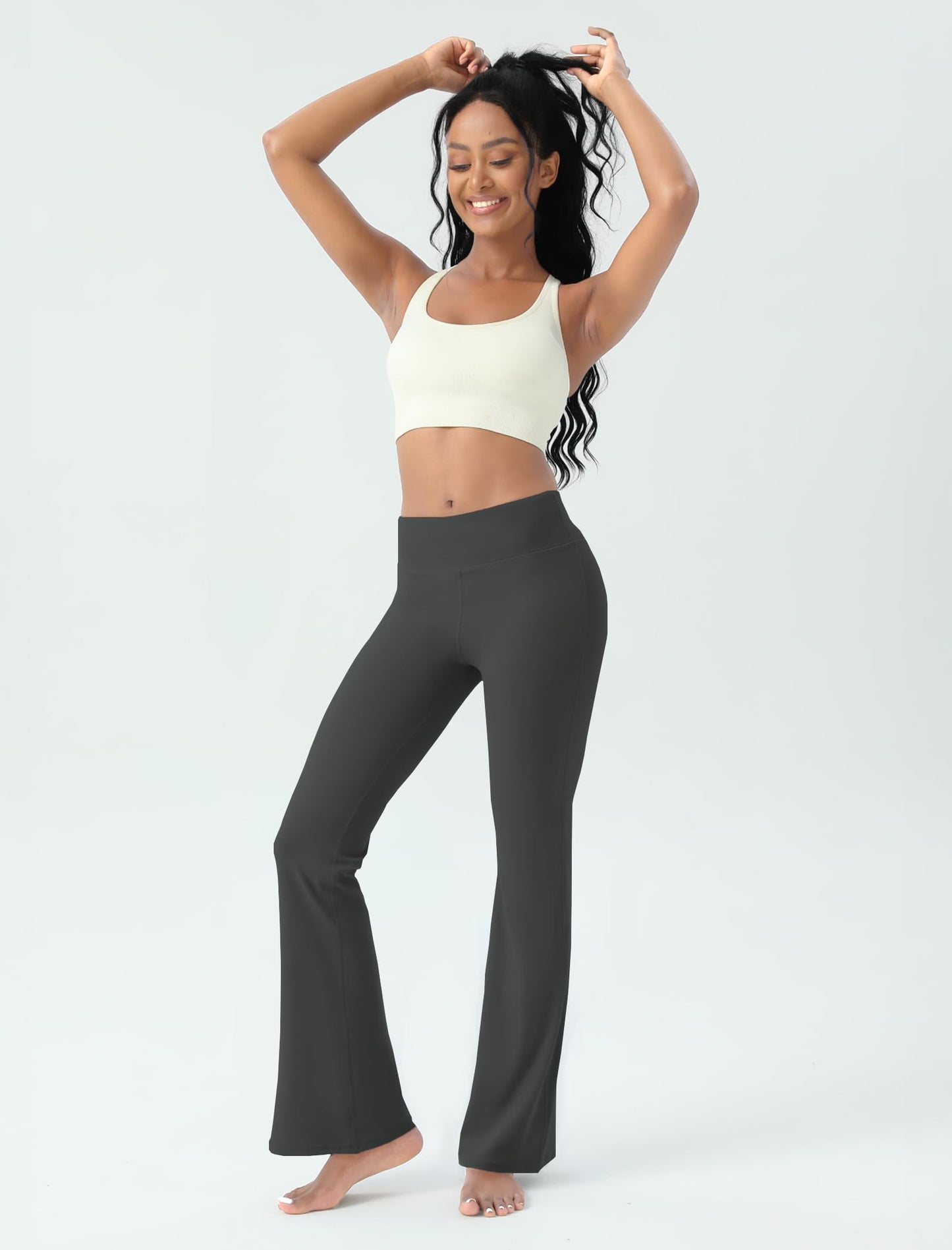 Women's Yoga Pants Bootcut Flare Leggings Flared Bell Bottom Leggings High-Waisted Workout Pants Tummy Control