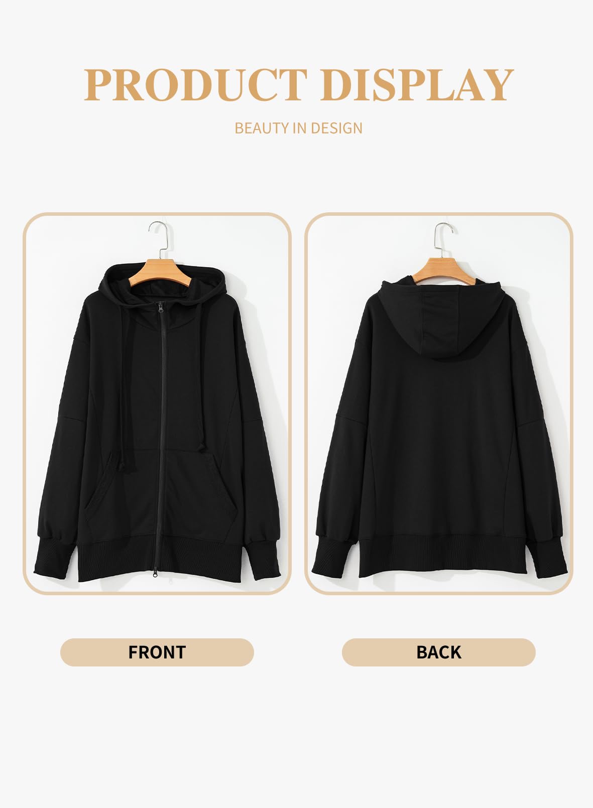 Eytino Women Plus Size Sweatshirts Long Sleeve Zip Up Oversized Casual Hoodies Jackets 2025 Fashion Fall Outfits(1X-5X)