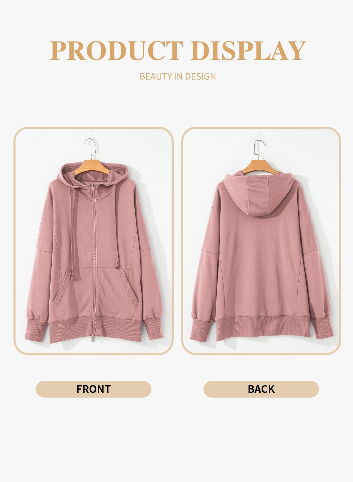 Eytino Women Plus Size Sweatshirts Long Sleeve Zip Up Oversized Casual Hoodies Jackets 2025 Fashion Fall Outfits(1X-5X)