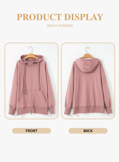 Eytino Women Plus Size Sweatshirts Long Sleeve Zip Up Oversized Casual Hoodies Jackets 2025 Fashion Fall Outfits(1X-5X)