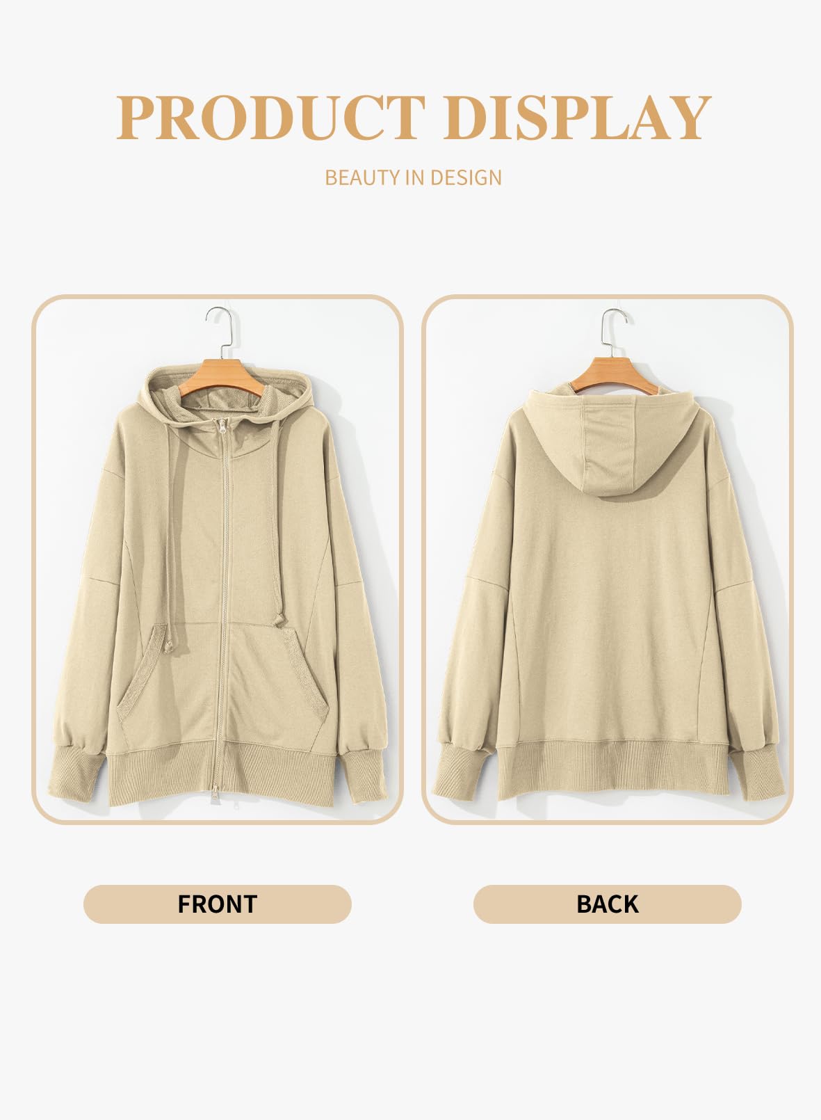 Eytino Women Plus Size Sweatshirts Long Sleeve Zip Up Oversized Casual Hoodies Jackets 2025 Fashion Fall Outfits(1X-5X)