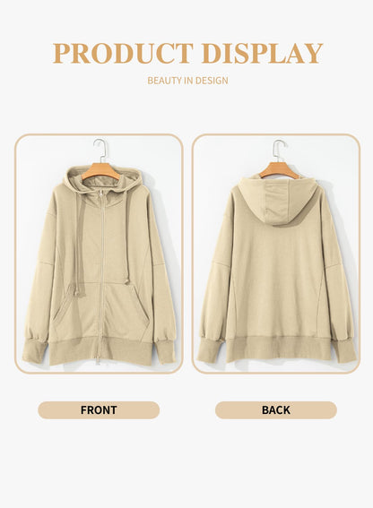 Eytino Women Plus Size Sweatshirts Long Sleeve Zip Up Oversized Casual Hoodies Jackets 2025 Fashion Fall Outfits(1X-5X)