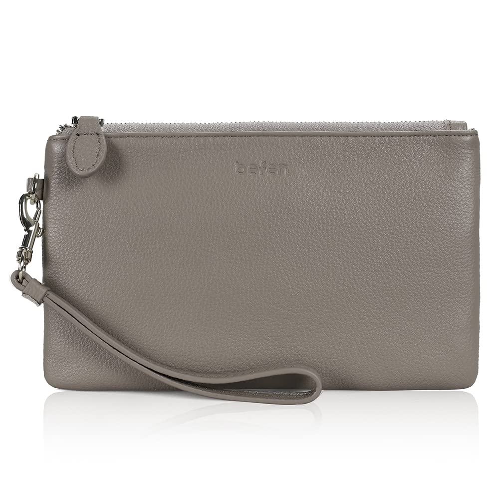 befen Genuine Leather Wristlet Clutch RFID Blocking Bag Cell Phone Wallet Purse Wristlet Wallet Purses and Handbags for Women