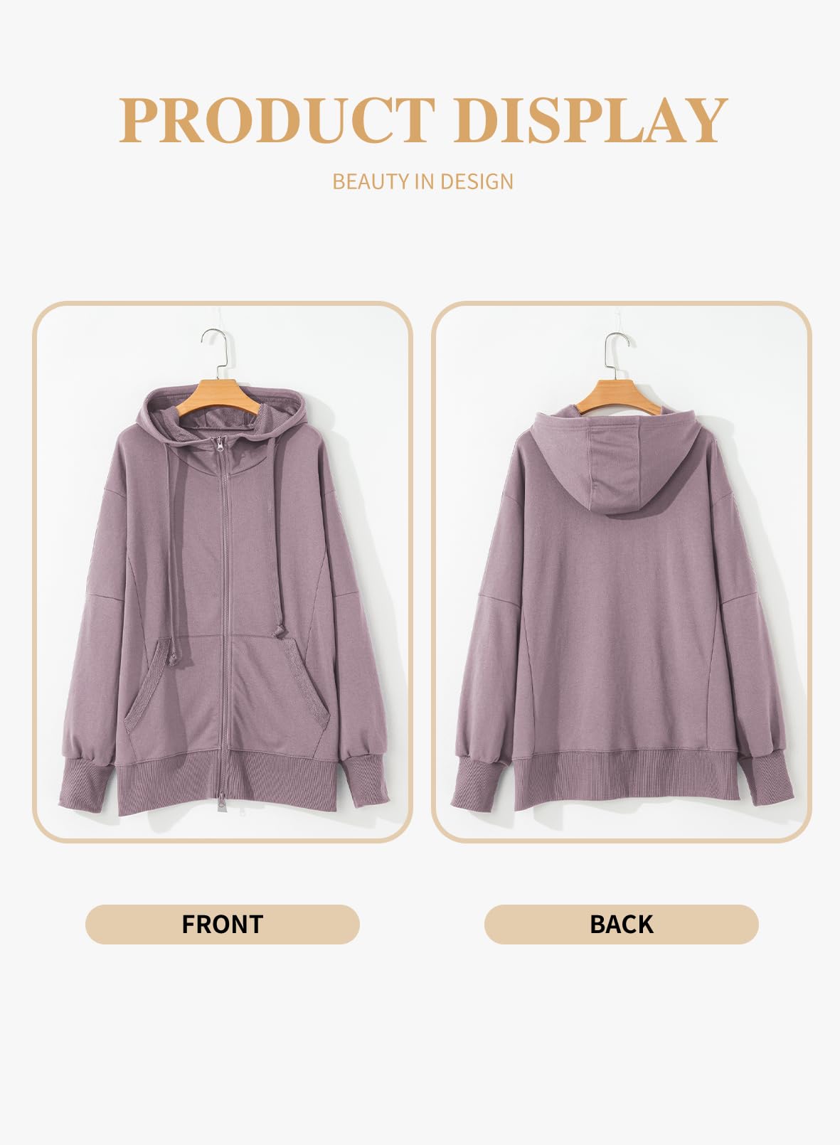 Eytino Women Plus Size Sweatshirts Long Sleeve Zip Up Oversized Casual Hoodies Jackets 2025 Fashion Fall Outfits(1X-5X)