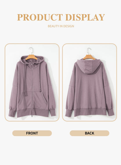 Eytino Women Plus Size Sweatshirts Long Sleeve Zip Up Oversized Casual Hoodies Jackets 2025 Fashion Fall Outfits(1X-5X)