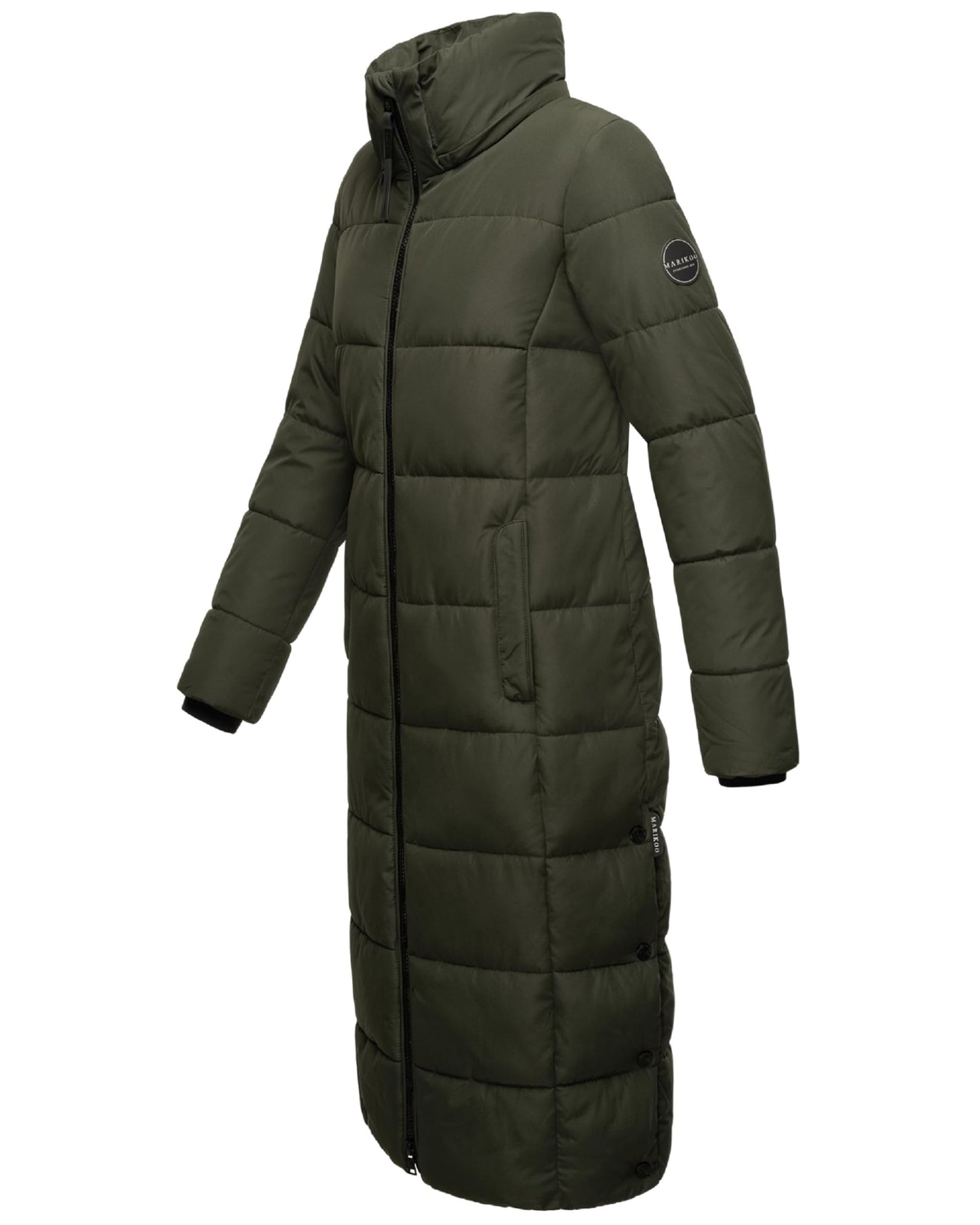 Long Fall & Winter Coat for Women | Detachable Hood | Quilted Women’s Calf-Length Jacket | Nadeshikoo XVI XS-5XL