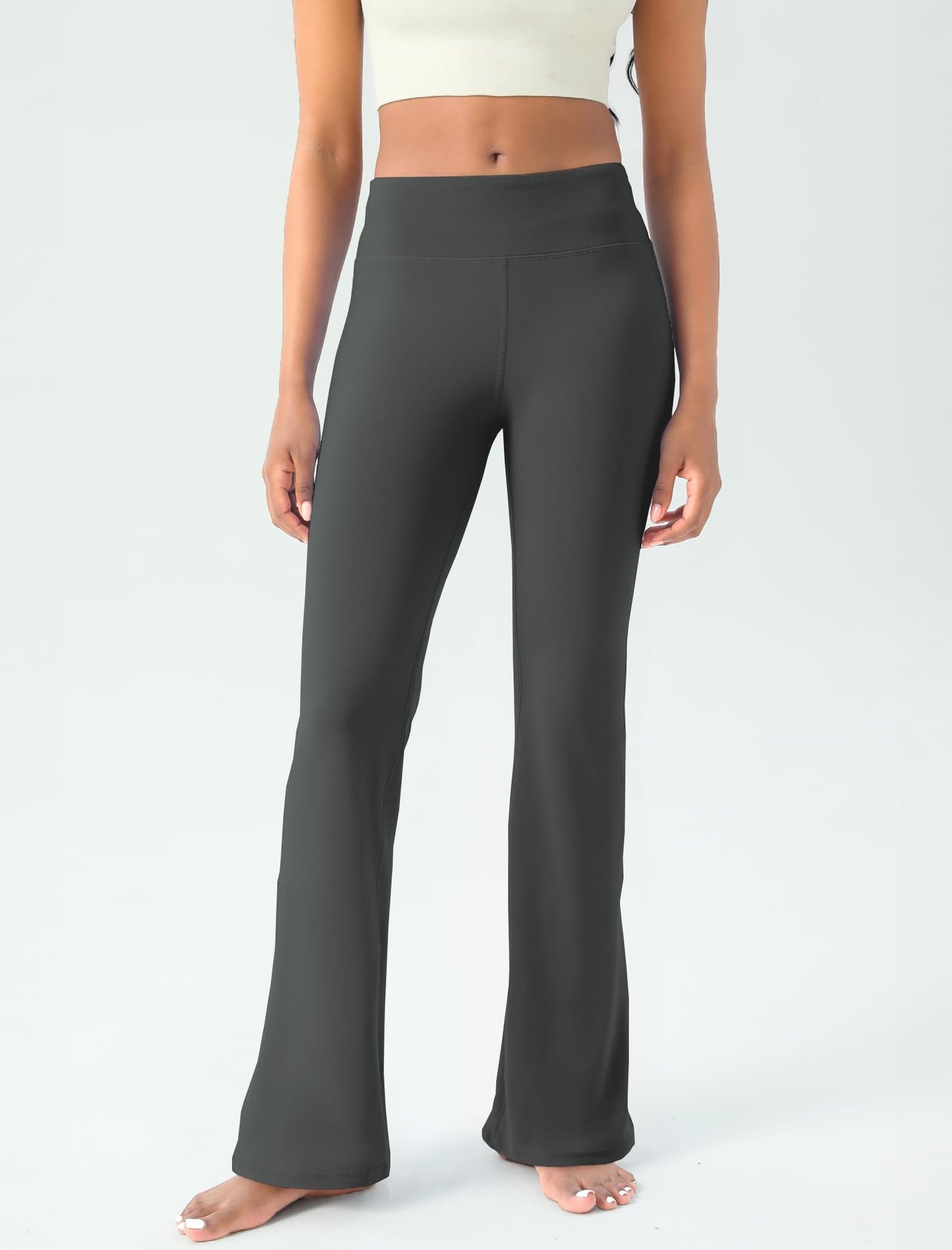 Women's Yoga Pants Bootcut Flare Leggings Flared Bell Bottom Leggings High-Waisted Workout Pants Tummy Control