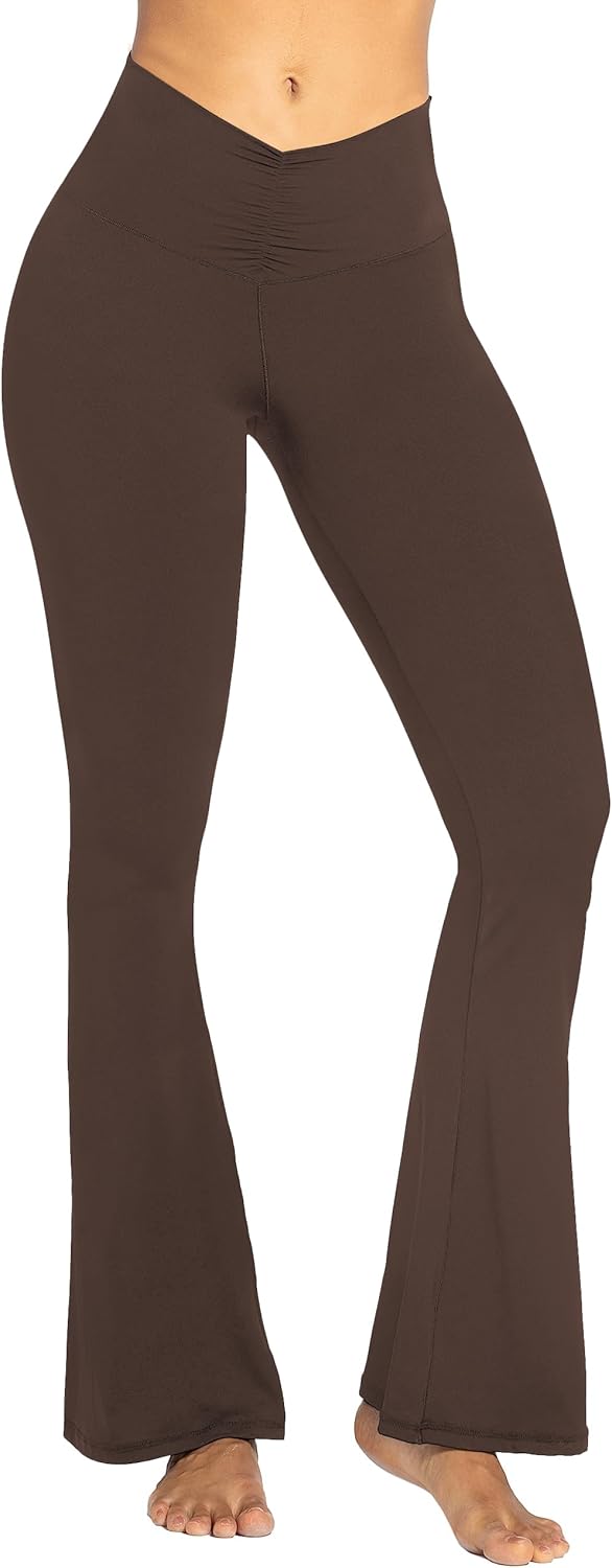 Sunzel Flare Leggings, Crossover Yoga Pants with Tummy Control, High-Waisted and Wide Leg