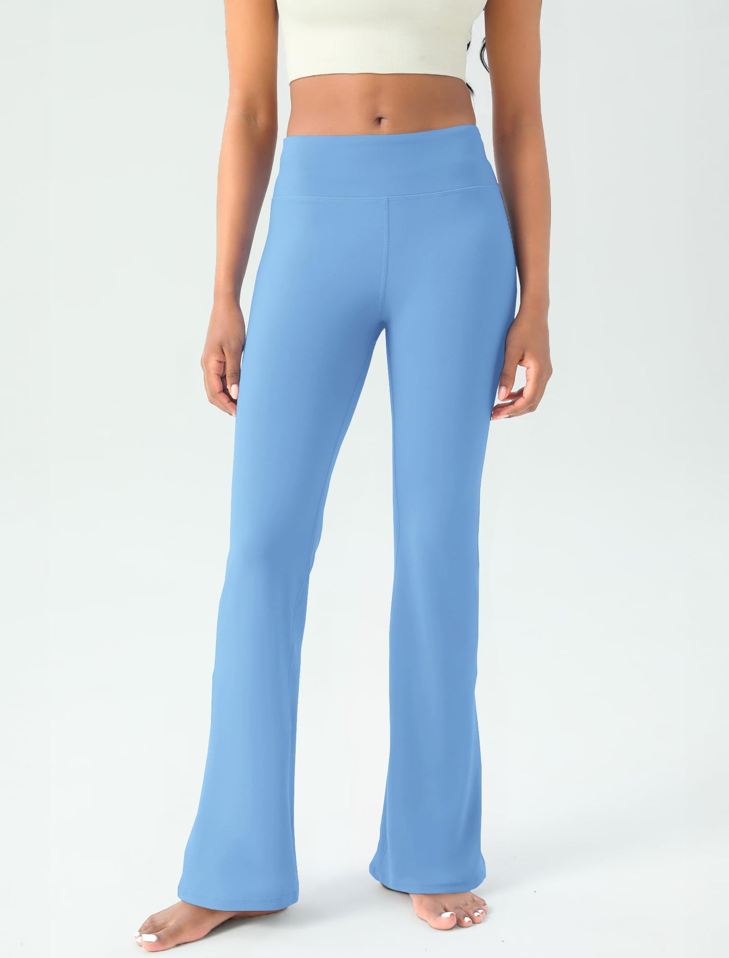 Women's Yoga Pants Bootcut Flare Leggings Flared Bell Bottom Leggings High-Waisted Workout Pants Tummy Control