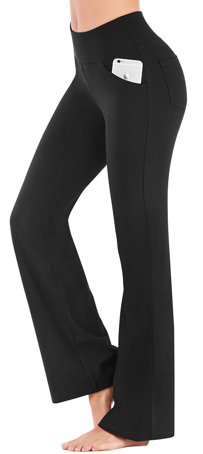 IUGA Yoga Pants Women Wide Leg High Waist Bootcut Workout Flare Leggings Tummy Control Work Dress Pants Women 4 Pockets