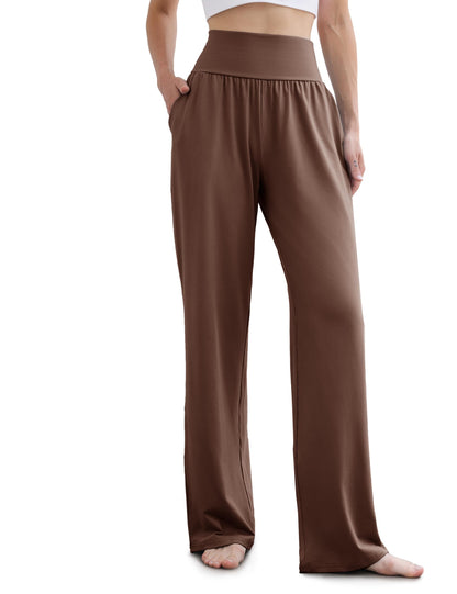 ESOFT Women's Wide Leg Yoga Pants High Waisted Lounge Loose Palazzo with Pockets Comfy Flowy Cozy Pajama Pants 28" 30" 32"