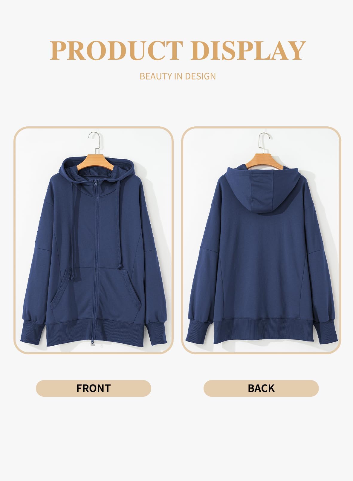 Eytino Women Plus Size Sweatshirts Long Sleeve Zip Up Oversized Casual Hoodies Jackets 2025 Fashion Fall Outfits(1X-5X)