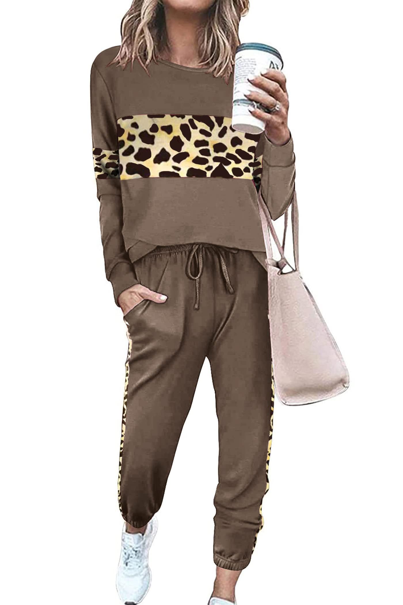 PRETTYGARDEN Womens 2 Piece Sets 2025 Long Sleeve Tops High Waisted Sweatpants Lounge Set Fall Fashion Travel Outfits