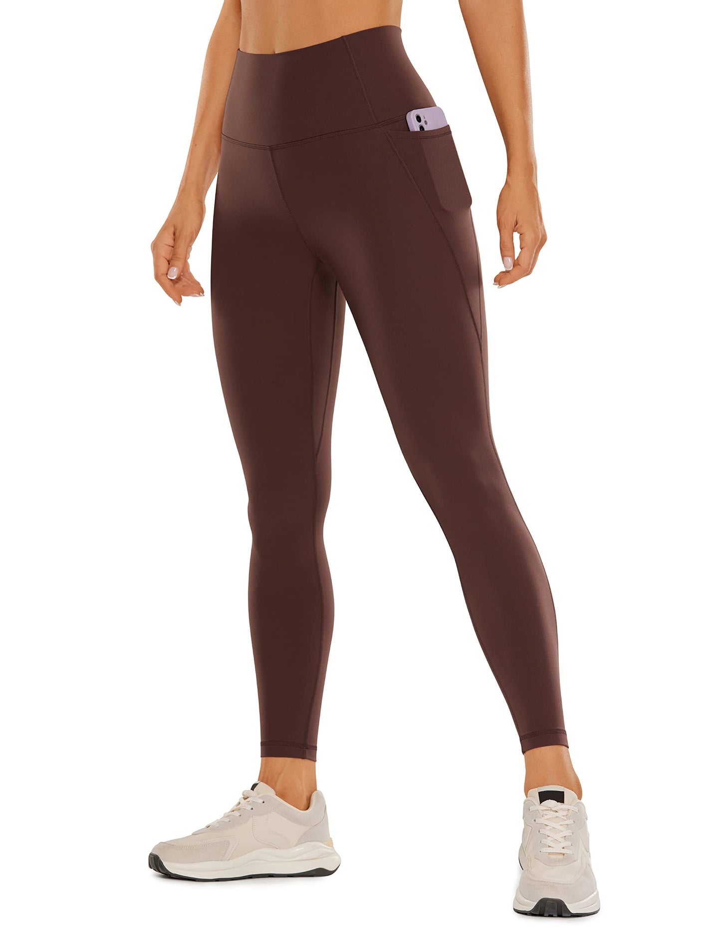 CRZ YOGA Womens Butterluxe Workout Leggings 25 Inches - High Waisted Gym Yoga Pants with Pockets Buttery Soft