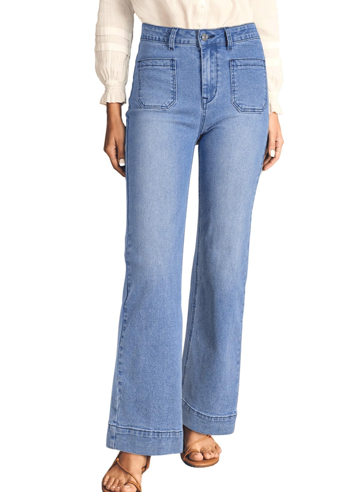 Astylish Women's Wide Leg Jeans High Waisted Stretchy Straight Leg Jeans Loose Trendy Denim Pants with Pocket