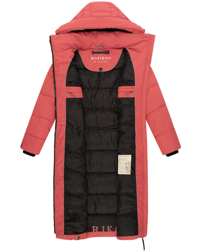 Long Fall & Winter Coat for Women | Detachable Hood | Quilted Women’s Calf-Length Jacket | Nadeshikoo XVI XS-5XL