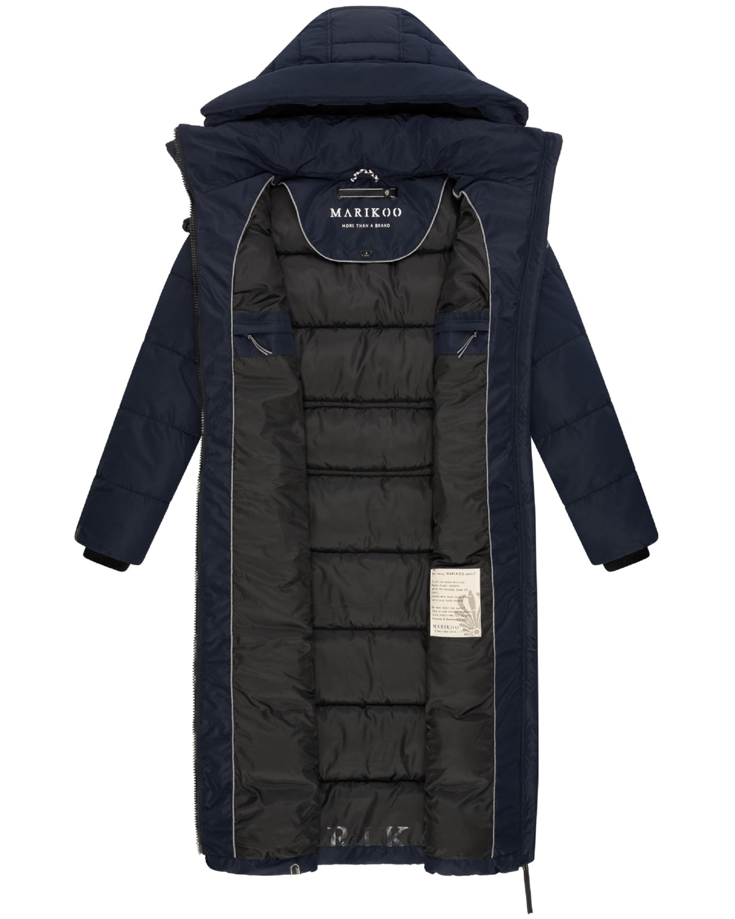 Long Fall & Winter Coat for Women | Detachable Hood | Quilted Women’s Calf-Length Jacket | Nadeshikoo XVI XS-5XL