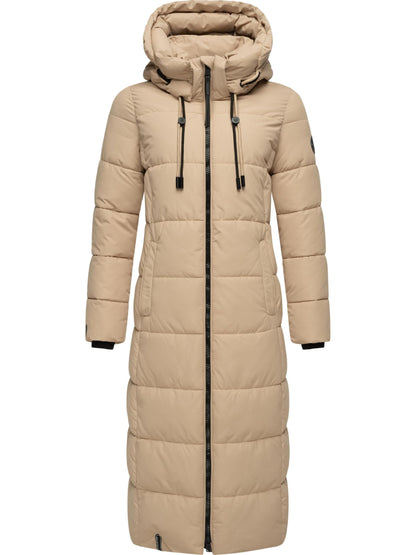 Long Fall & Winter Coat for Women | Detachable Hood | Quilted Women’s Calf-Length Jacket | Nadeshikoo XVI XS-5XL
