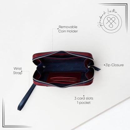 Wristlet for Men & Women, Full-Grain Leather Clutch Bag, RFID Protection, Zipper Pocket, Handcrafted, Gift Box & Pouch