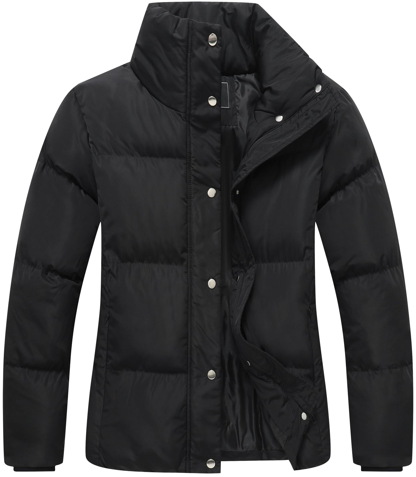 GIMECEN Women's Winter Coat Full-Zip Down Jacket Waterproof Puffer Coat Warm Parkas Long Sleeve Outerwear