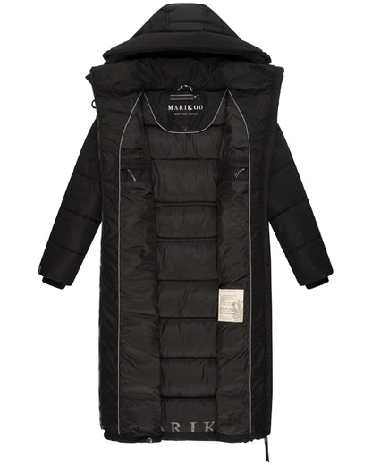 Long Fall & Winter Coat for Women | Detachable Hood | Quilted Women’s Calf-Length Jacket | Nadeshikoo XVI XS-5XL
