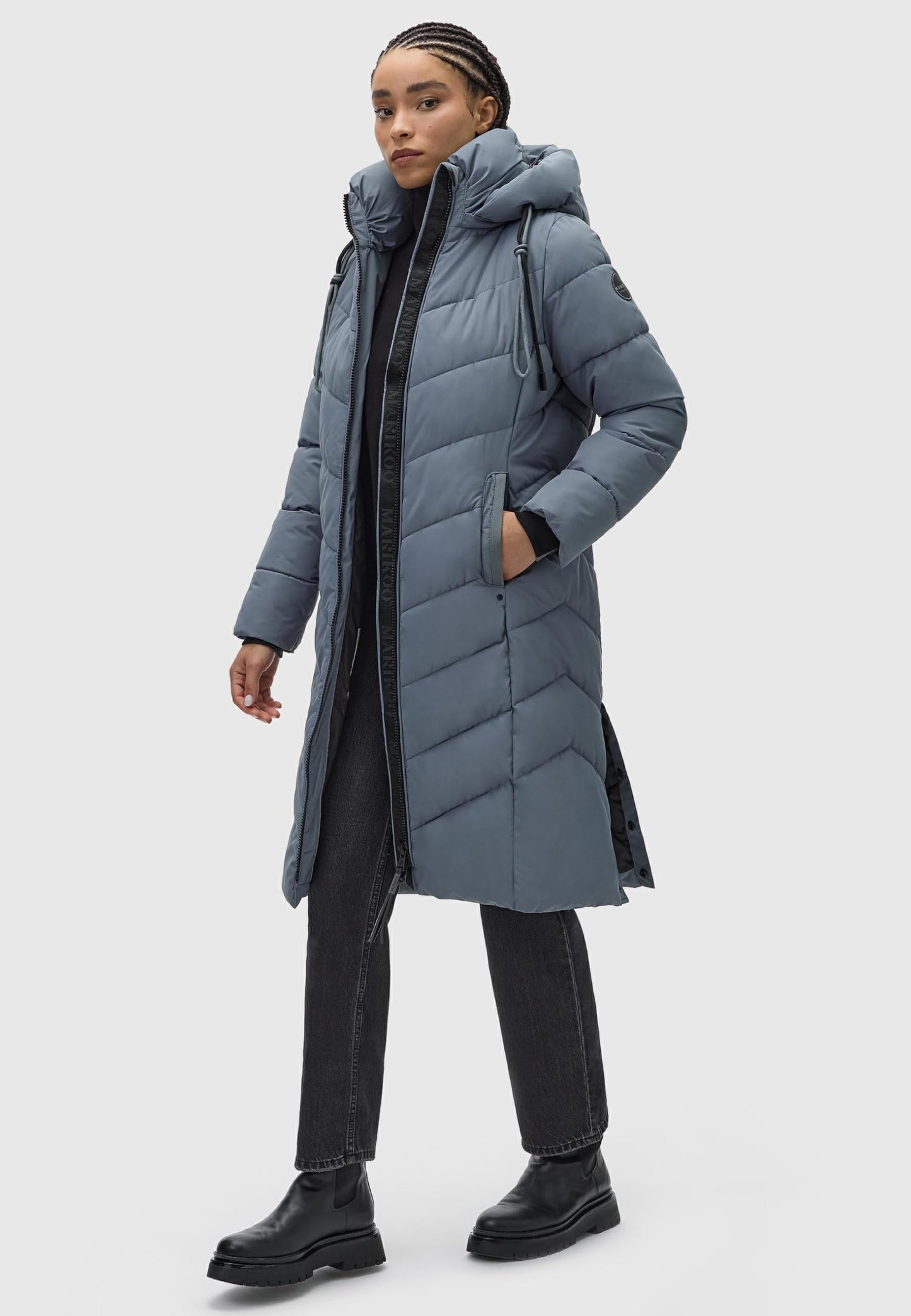Women's Winter Jacket with Hood | Windproof & Weather-Resistant Jacket | Quilted, Puffy Coat | Sahnekatzii XIV XS-5XL