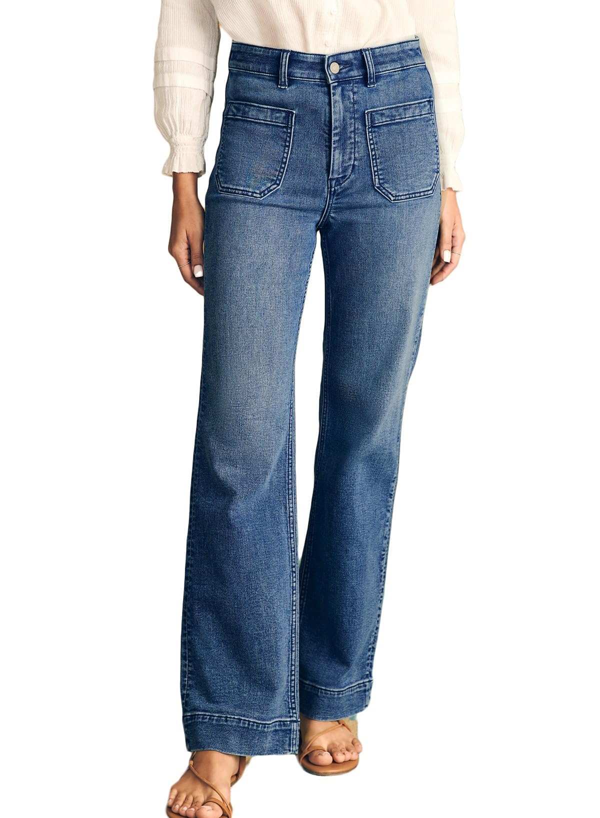 Astylish Women's Wide Leg Jeans High Waisted Stretchy Straight Leg Jeans Loose Trendy Denim Pants with Pocket