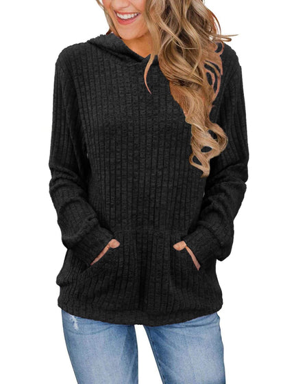 Womens Long Sleeve Shirts Kangaroo Pocket Fashion Hoodies Fall Pullover Sweatshirts