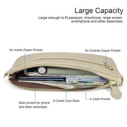 befen Genuine Leather Wristlet Clutch RFID Blocking Bag Cell Phone Wallet Purse Wristlet Wallet Purses and Handbags for Women