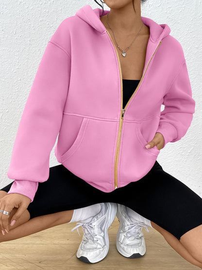 Trendy Queen Womens Zip Up Hoodies Fall Fashion Sweatshirt 2025 Clothes Y2K Cropped Jackets Cute Winter Outfits