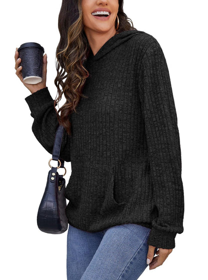 Womens Long Sleeve Shirts Kangaroo Pocket Fashion Hoodies Fall Pullover Sweatshirts