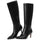 Knee High Boots for Women Pointed Toe Stiletto Kitten Heel Tall Boots Side Zipper Wide Calf Boot Fall Winter Sexy Fashion Dress Shoes Botas Negras
