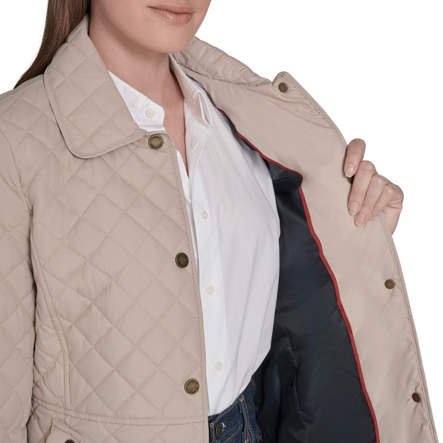 Tommy Hilfiger Women's Zip Up Long Sleeve Quilted Jacket