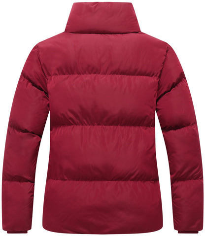GIMECEN Women's Winter Coat Full-Zip Down Jacket Waterproof Puffer Coat Warm Parkas Long Sleeve Outerwear